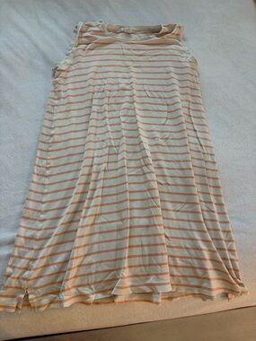 LAKE Pajamas Orange and White Striped Nightgown